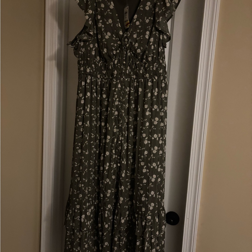 Floral Green Maxi Dress